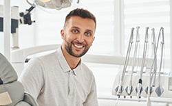 Man smiling after getting dental implants in Lacey, WA