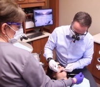 Dentist in Lacey treating dental patient