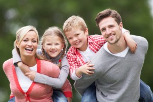 smiling young family