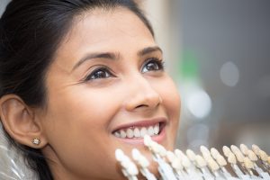 woman smiling color match